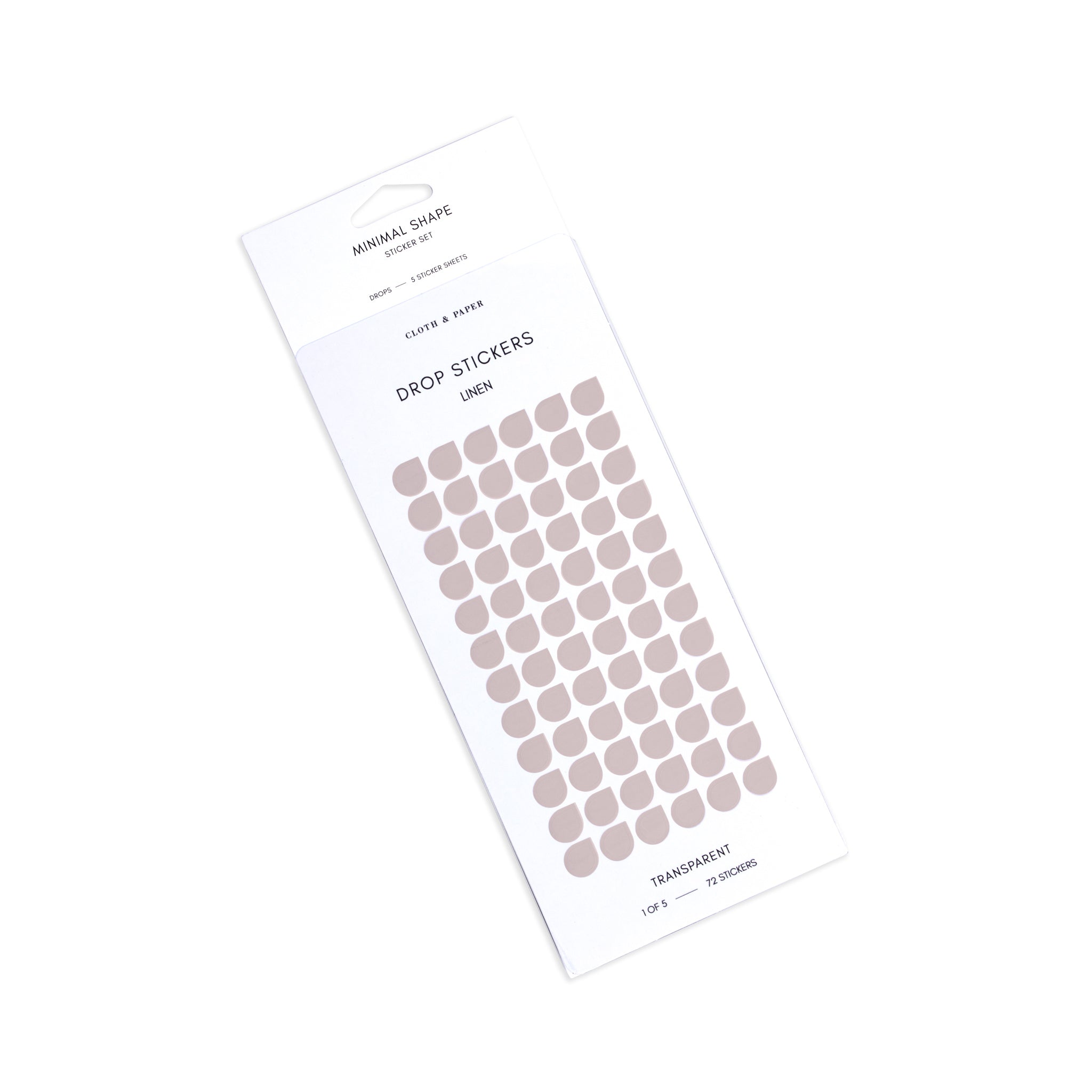 Mini Shape Planner Sticker Set, Transparent, Cloth & Paper