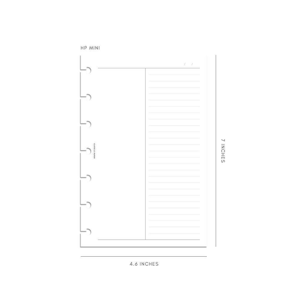 HP Mini Duo Notes Planner Inserts | Blank + Lined