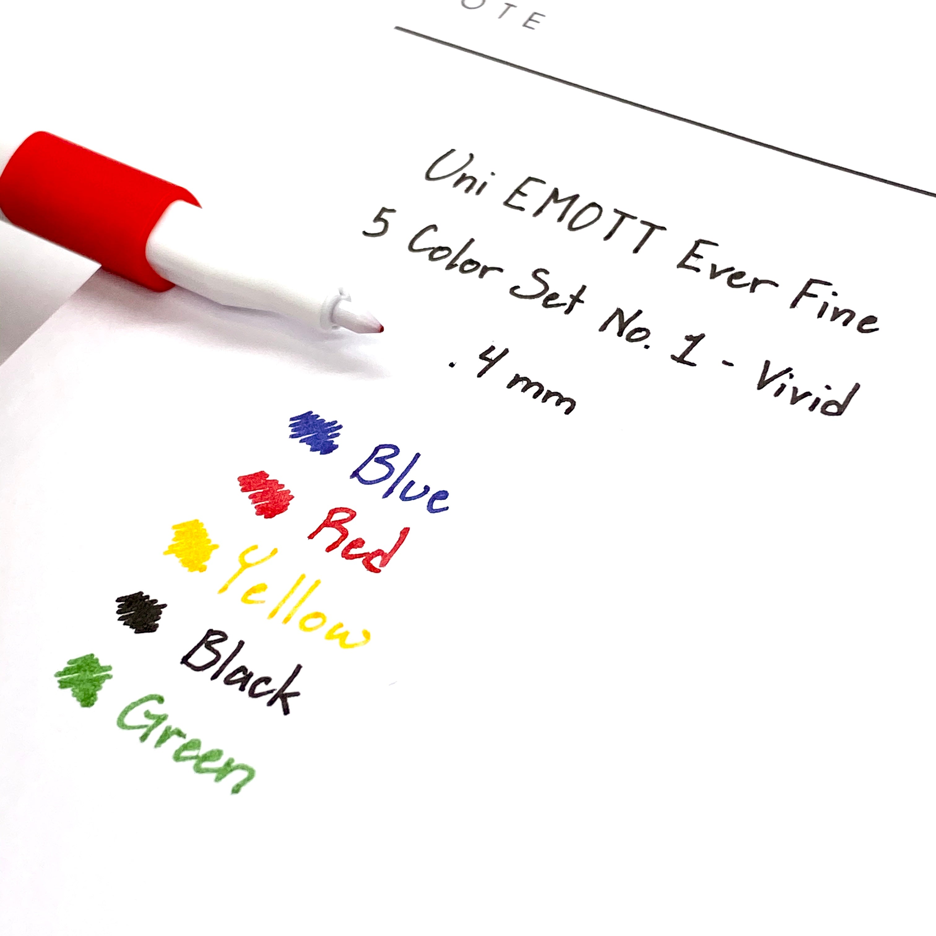 Uni Emott Ever Fine Color Liner Set of 5- No. 1 Vivid Colors