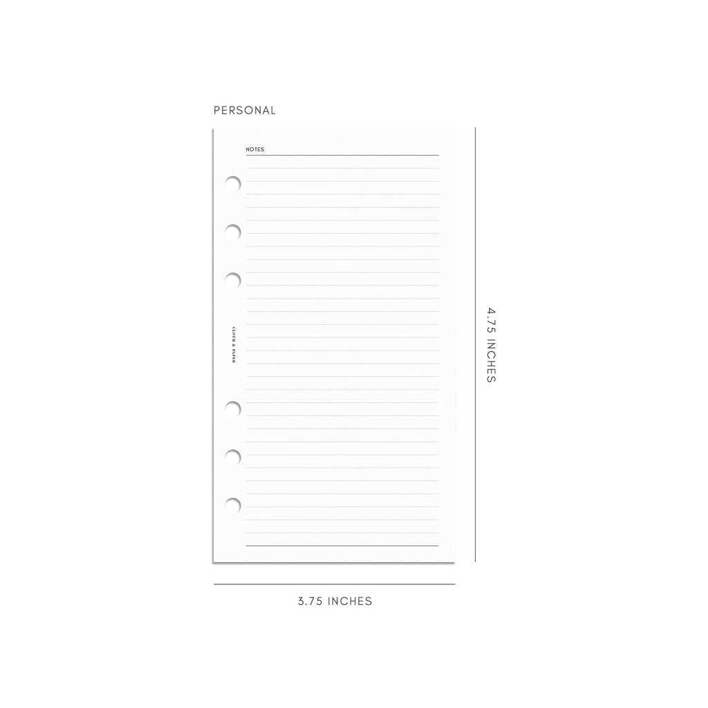Lined Notes Planner Inserts | Cloth & Paper – CLOTH & PAPER
