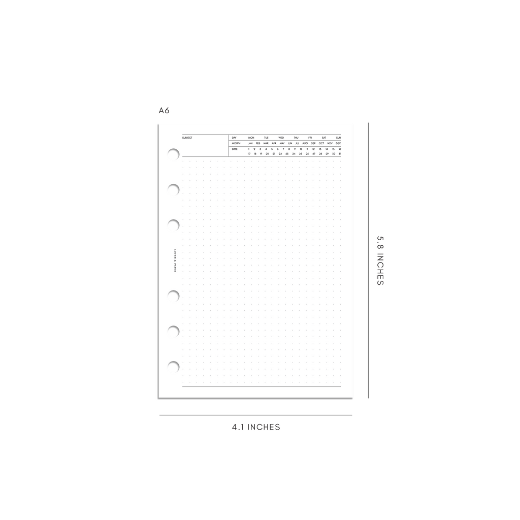 Executive Note Inserts | Dot Grid A6