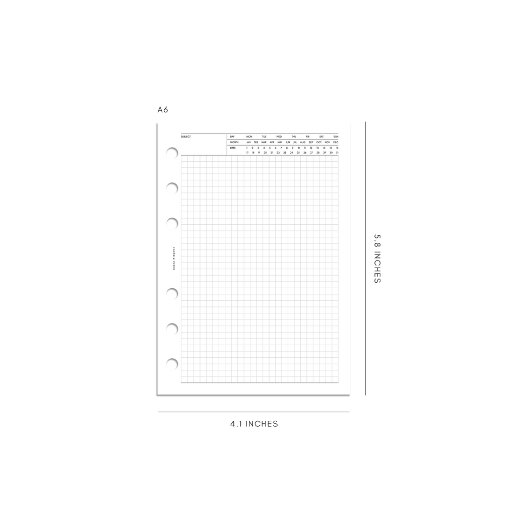 Executive Note Inserts | Graph Paper A6