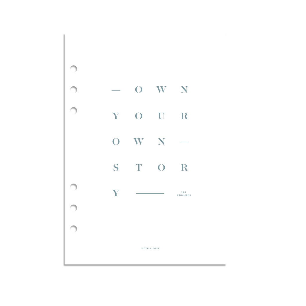 Own Your Story Planner Dashboard, Cloth and Paper. Digital mockup in A5 sizing.