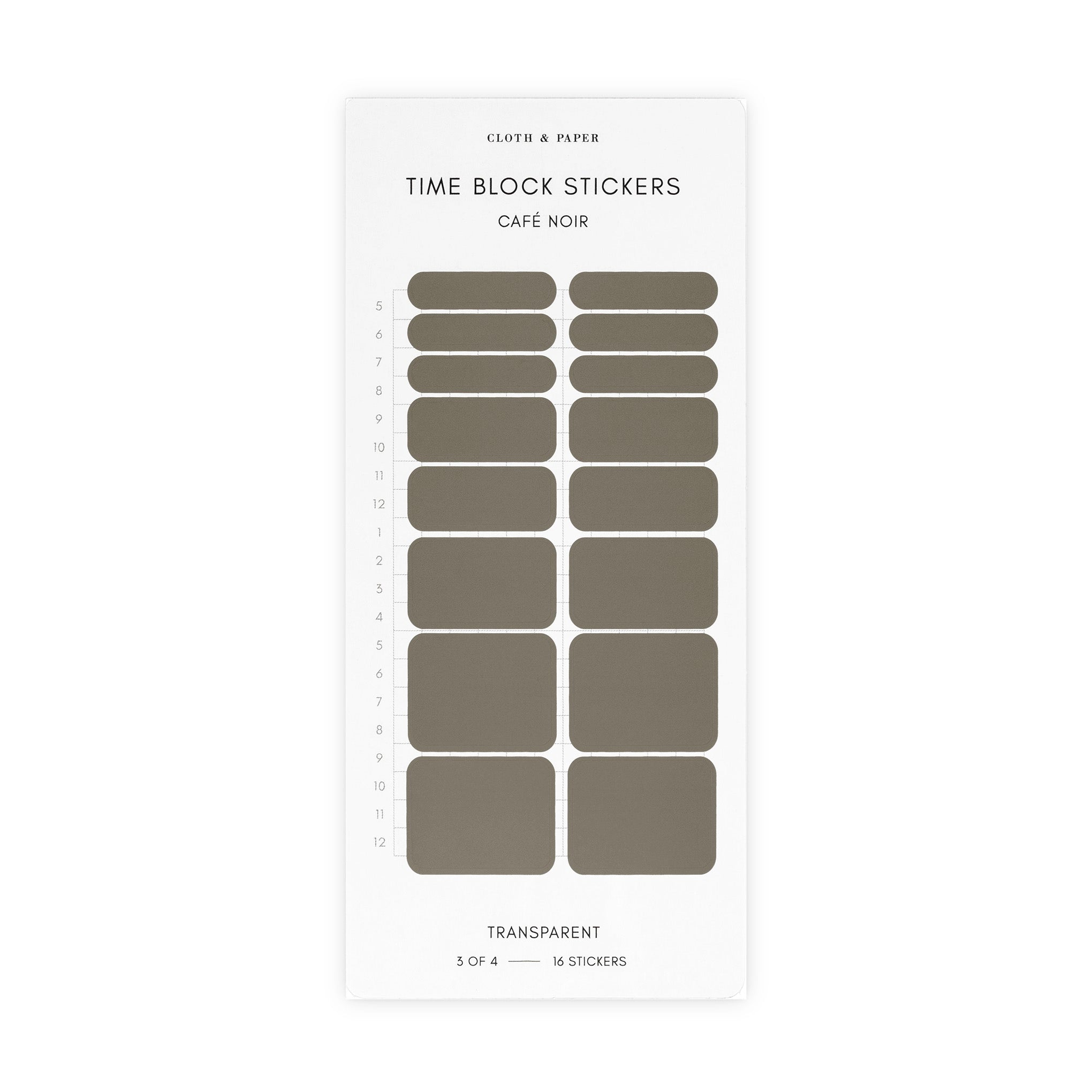 Time Block Planner Sticker Set | Cloth & Paper – CLOTH & PAPER