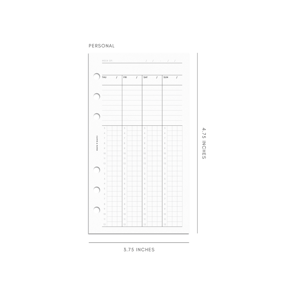 Weekly Schedule Planner Inserts Cloth Paper CLOTH PAPER weekly-schedule-planner-inserts-cloth-paper-cloth-paper