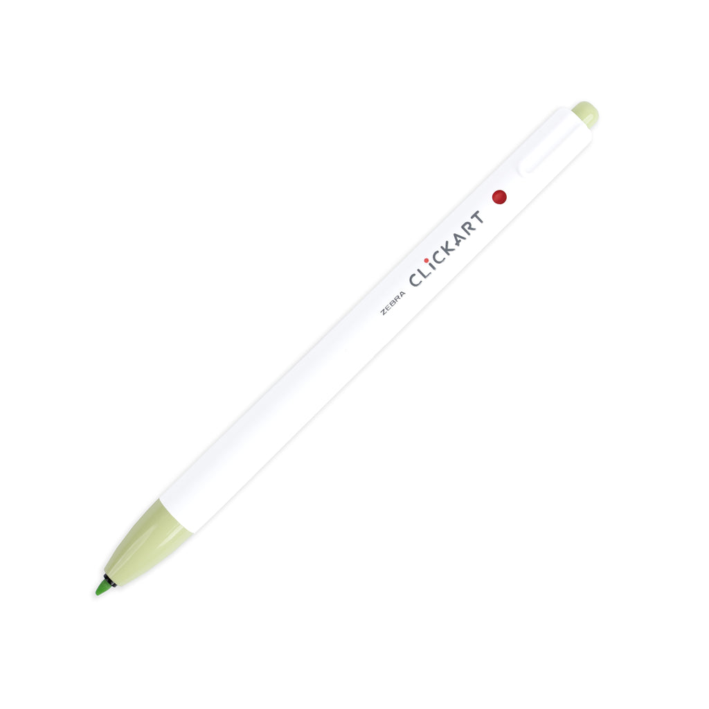 Pale Lime marker with nib exposed turned to the right on a white background.