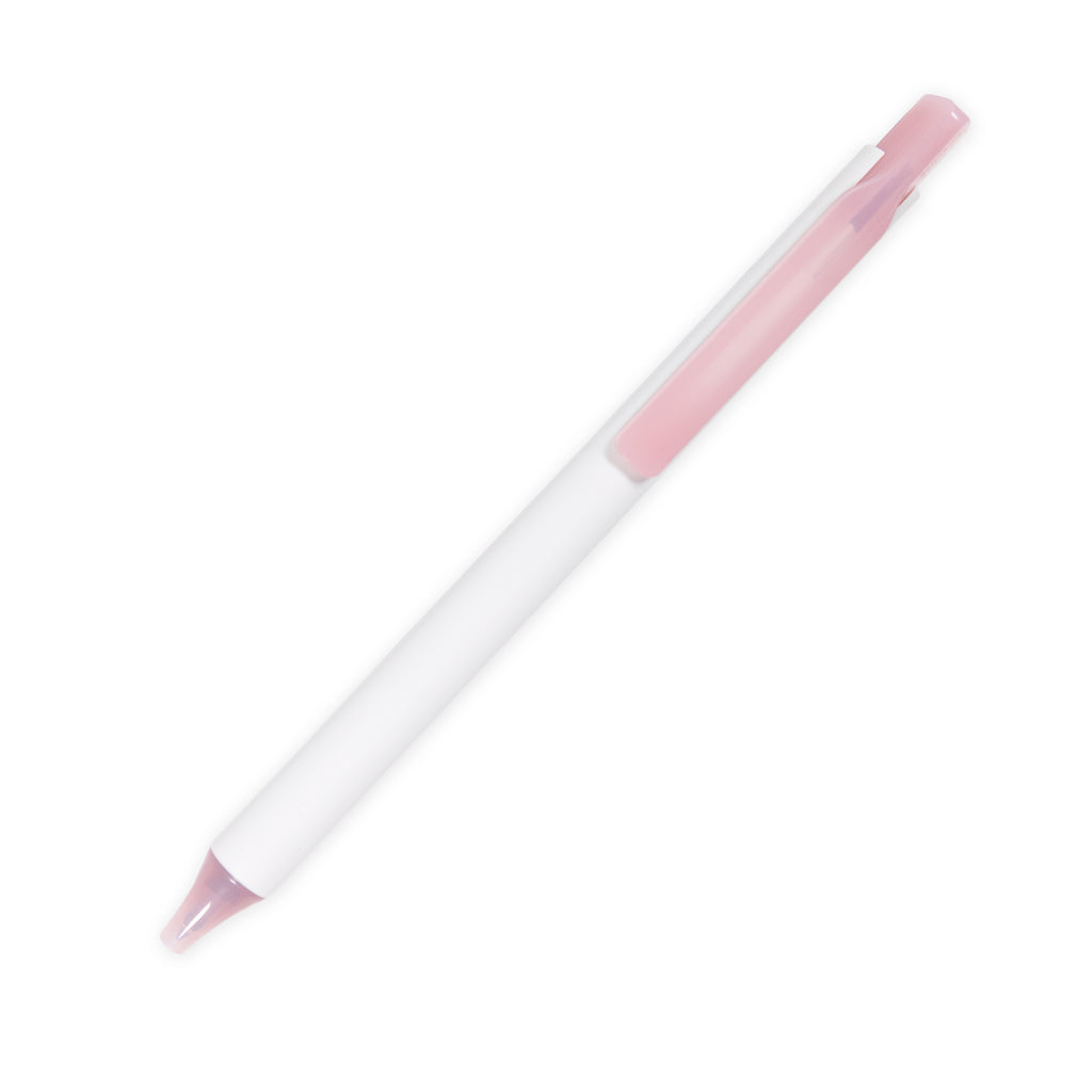 Always a Fave Pen, Pink, Cloth and Paper. Pen turned to the right against a white background.