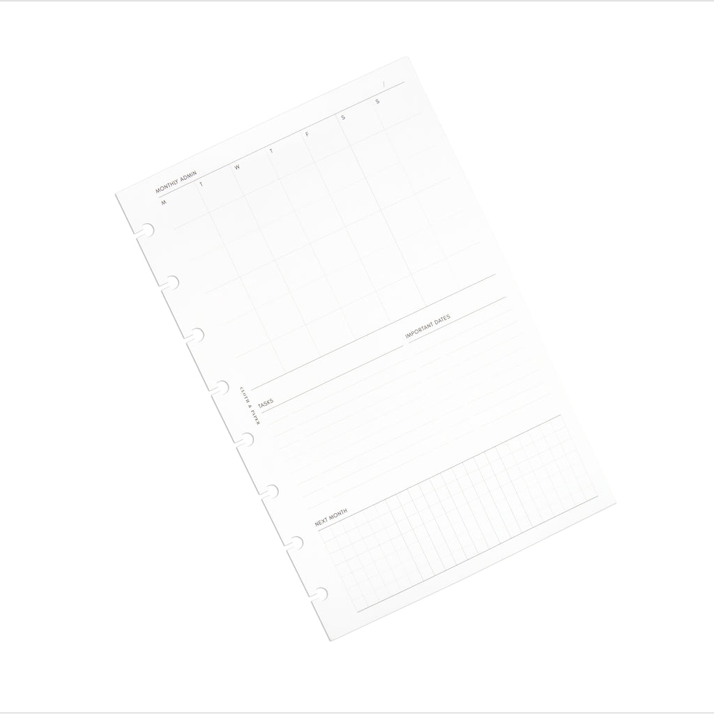 Stack of insert pages turned to the left against a white background.